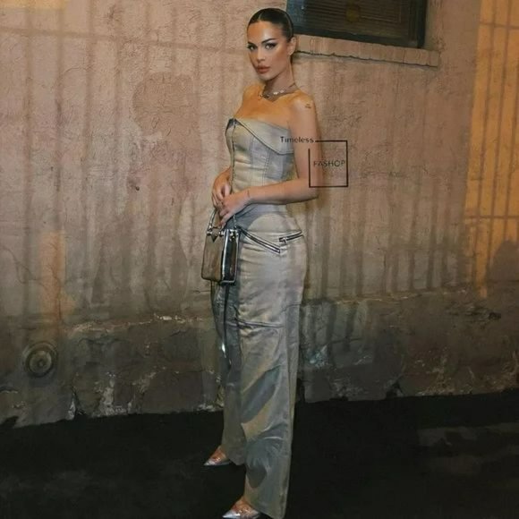 ZARA TOPSTITCHED ZIPPER BUSTIER - Picture 13 of 13